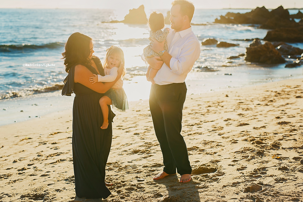 Little Corona del Mar beach session. Orange County family beach photography